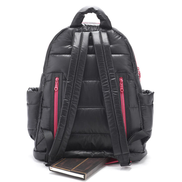 Backpack Baby Diaper Bag - Black and Pink L